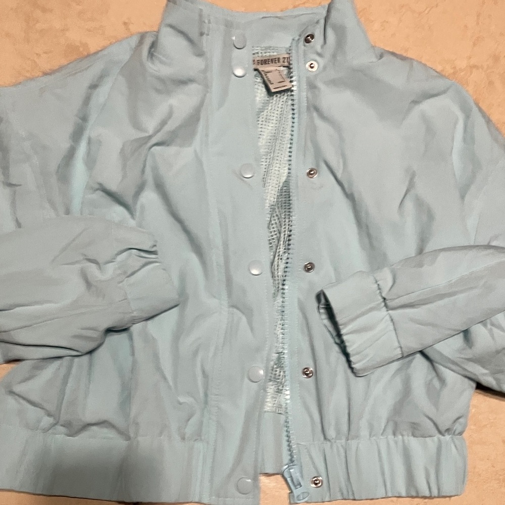Forever 21 Light Blue Bomber Jacket